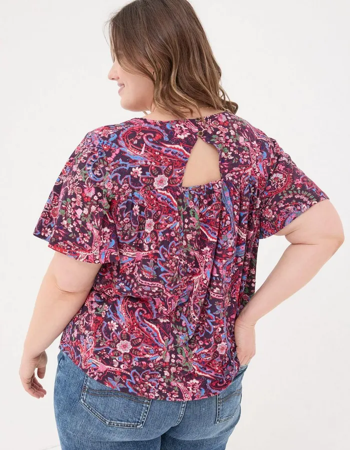 Jade Bright Paisley Top Purple Women FatFace Tops and TShirts