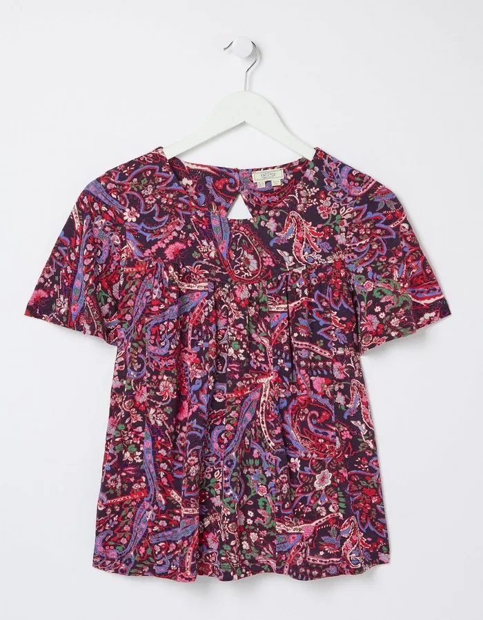 Jade Bright Paisley Top Purple Women FatFace Tops and TShirts