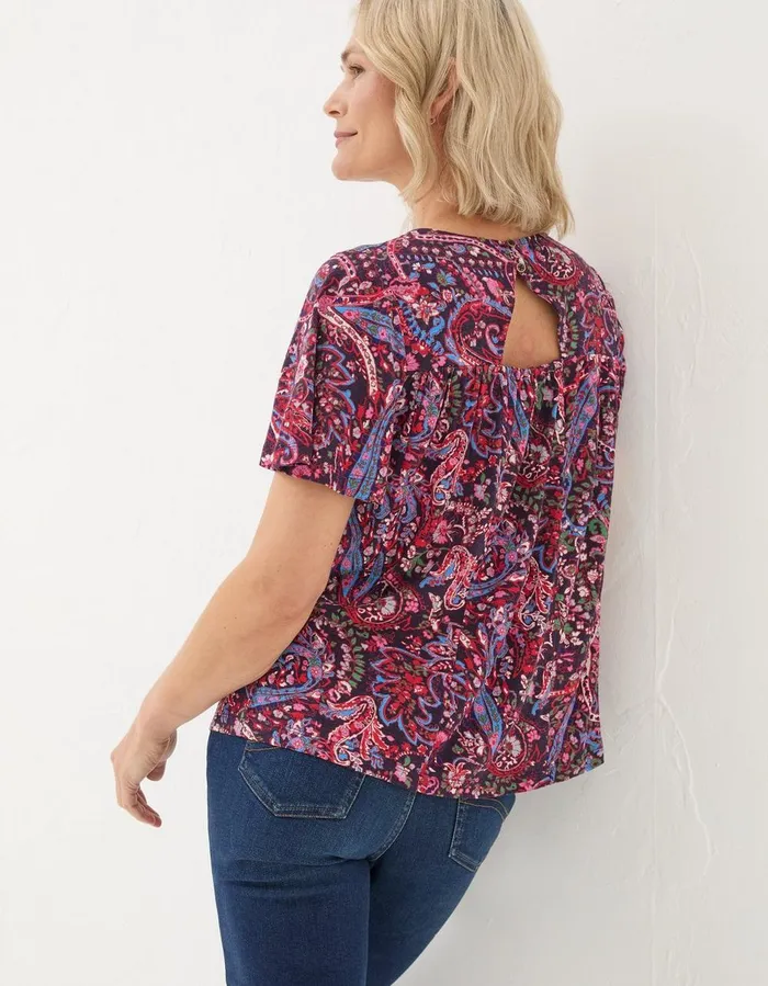 Jade Bright Paisley Top Purple Women FatFace Tops and TShirts