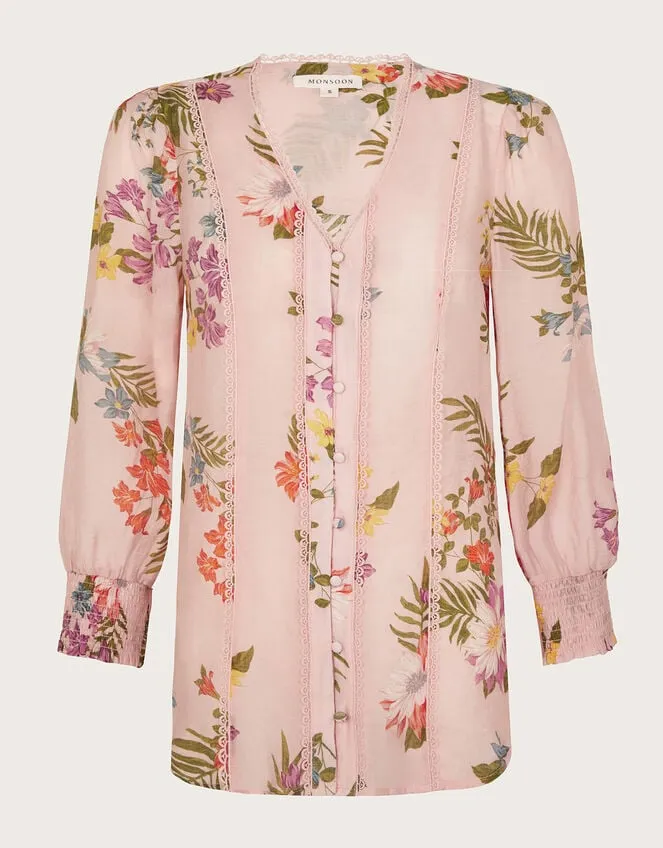 Jaquetta Floral Blouse Pink Women Monsoon Tops and Blouses