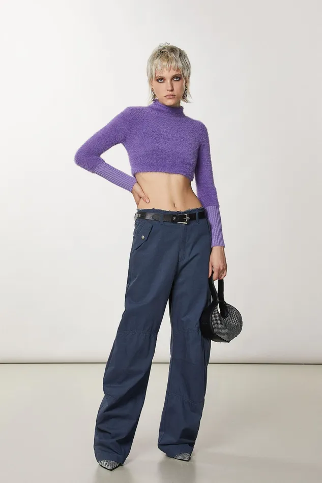 Jeans Women Patrizia Pepe Canvas Cargo Pants Odissey Gray