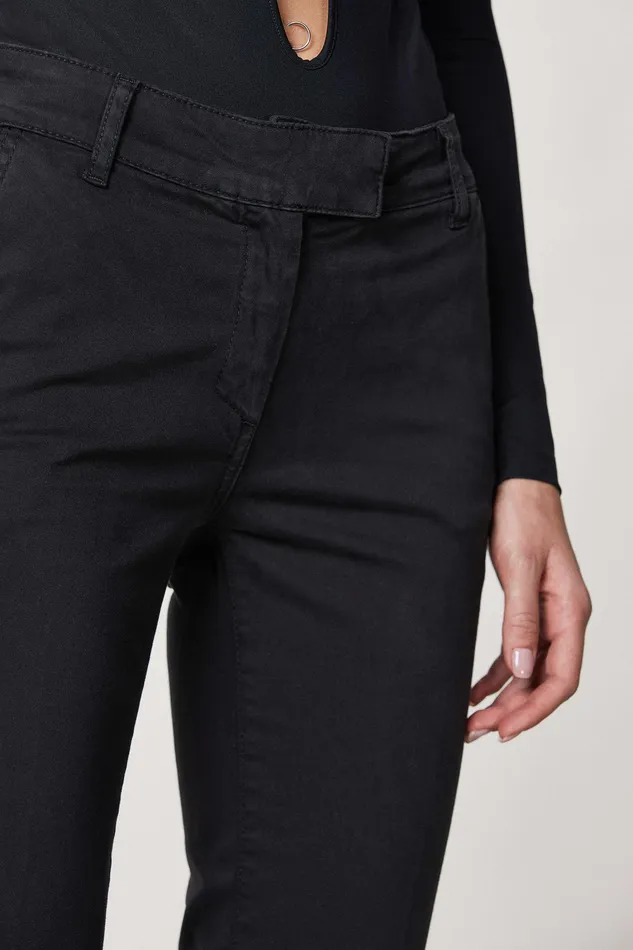 Jeans Women Patrizia Pepe Cotton Satin Chino Pants Nero