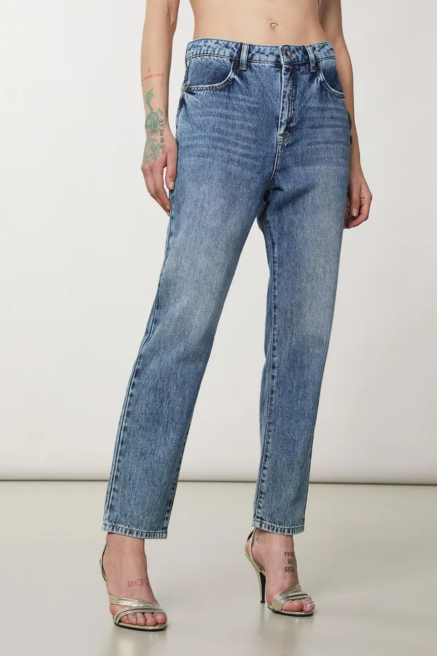 Jeans Women Patrizia Pepe High Waist Denim Pants Vintage Wash