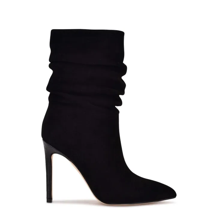 Jenn Dress Booties Black Suede Women Nine West Heels