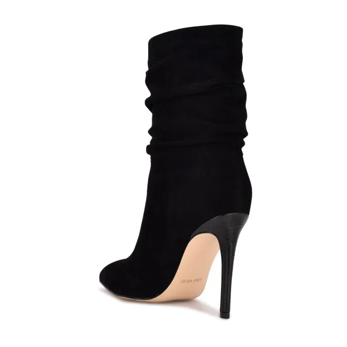 Jenn Dress Booties Black Suede Women Nine West Heels