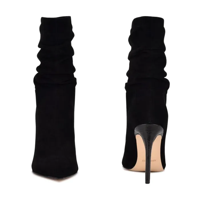 Jenn Dress Booties Black Suede Women Nine West Heels