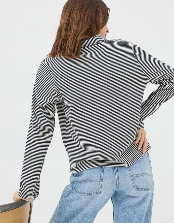 Jess Stripe Jersey Shirt Navy Women FatFace Tops and TShirts