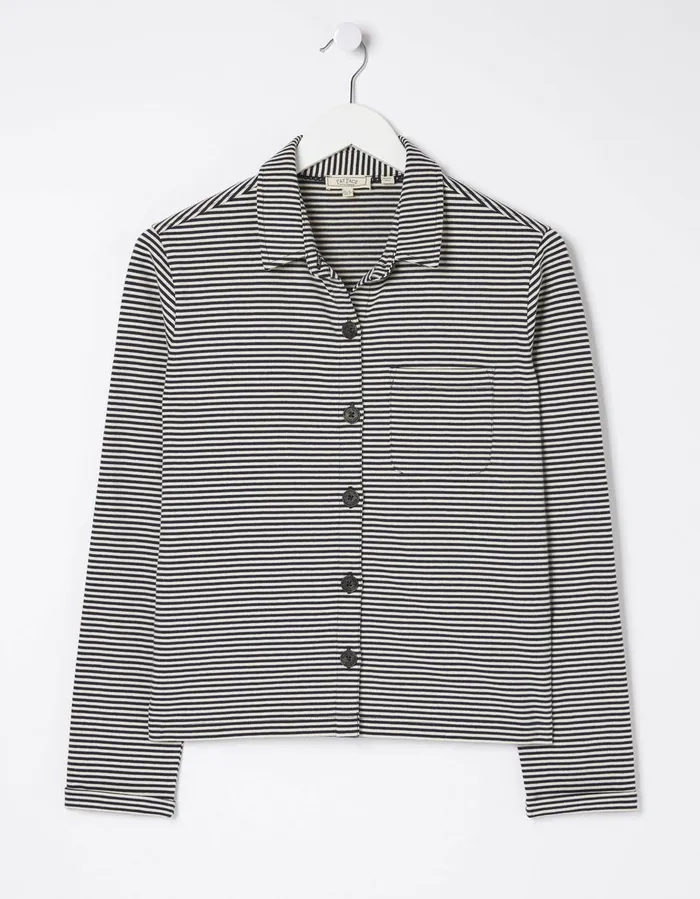 Jess Stripe Jersey Shirt Navy Women FatFace Tops and TShirts