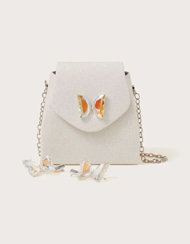 Jewel Butterfly Bag And Hair Clips Set Children Monsoon Girls039 Bags and Purses