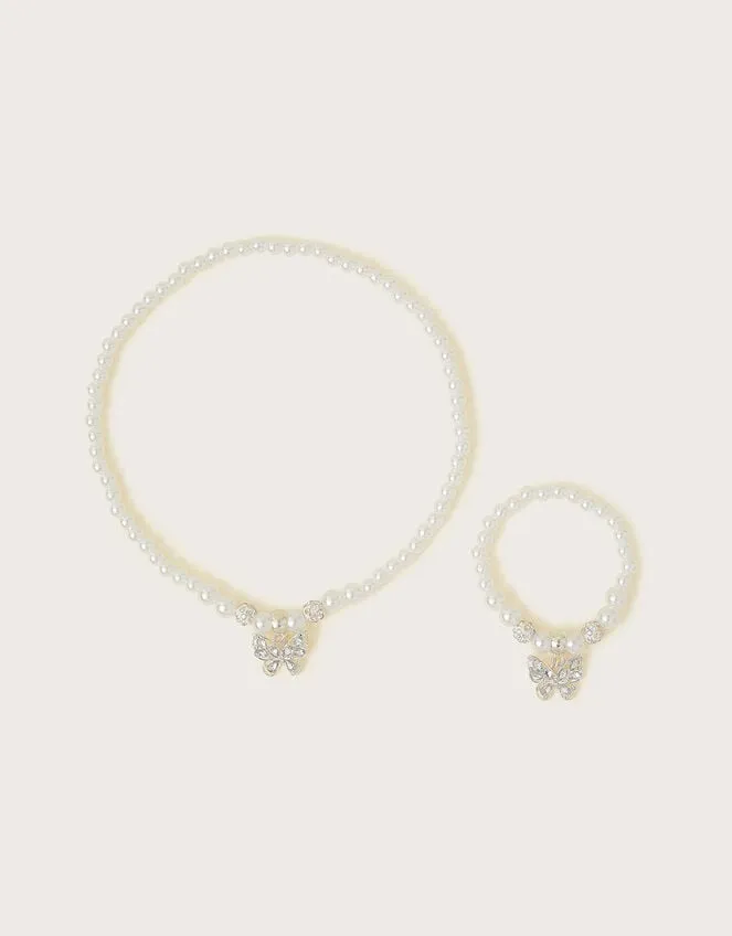 Jewel Butterfly Necklace And Bracelet Set Children Monsoon Girls039 Jewellery