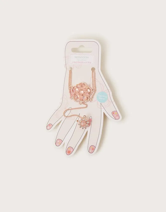 Jewel Flower Linked Bracelet And Ring Children Monsoon Girls039 Jewellery