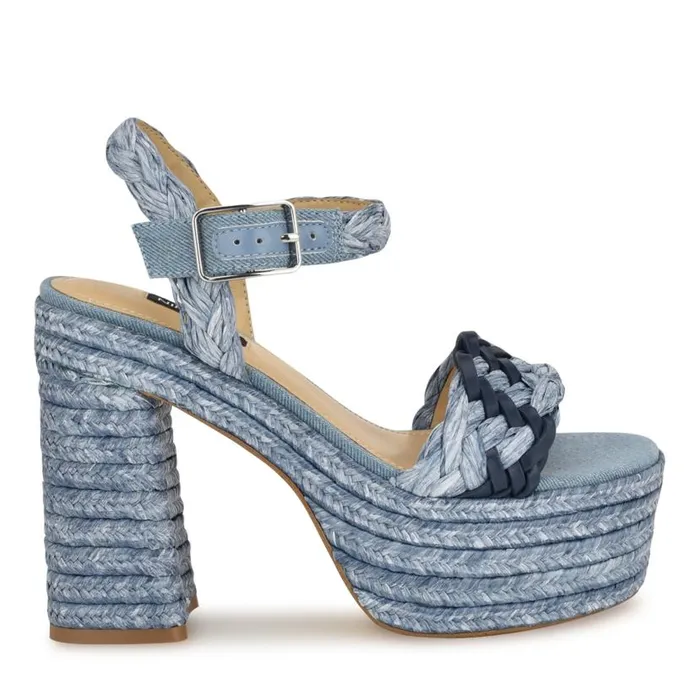 Jolane Espadrille Platform Sandals Blue Women Nine West Sandals