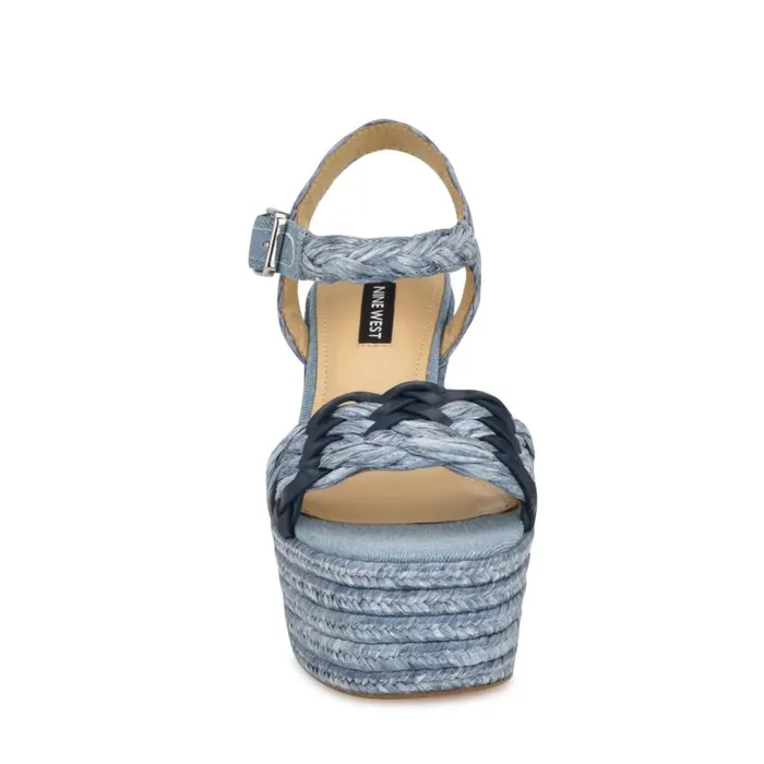Jolane Espadrille Platform Sandals Blue Women Nine West Sandals