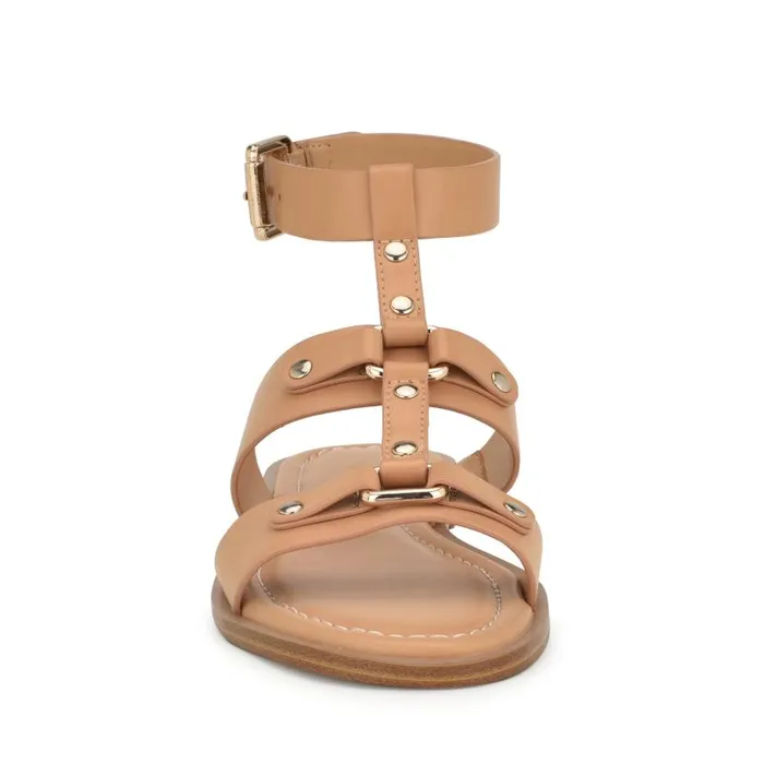 Jouise Ankle Strap Flat Sandals Light Natural Women Nine West Sandals