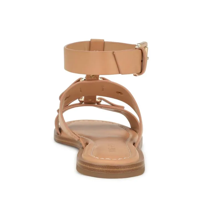 Jouise Ankle Strap Flat Sandals Light Natural Women Nine West Sandals