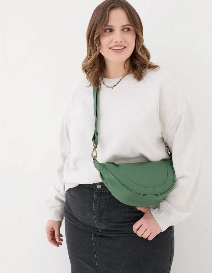 Jovie Half Moon Sling Bag Bright Green Women FatFace Bags and Purses