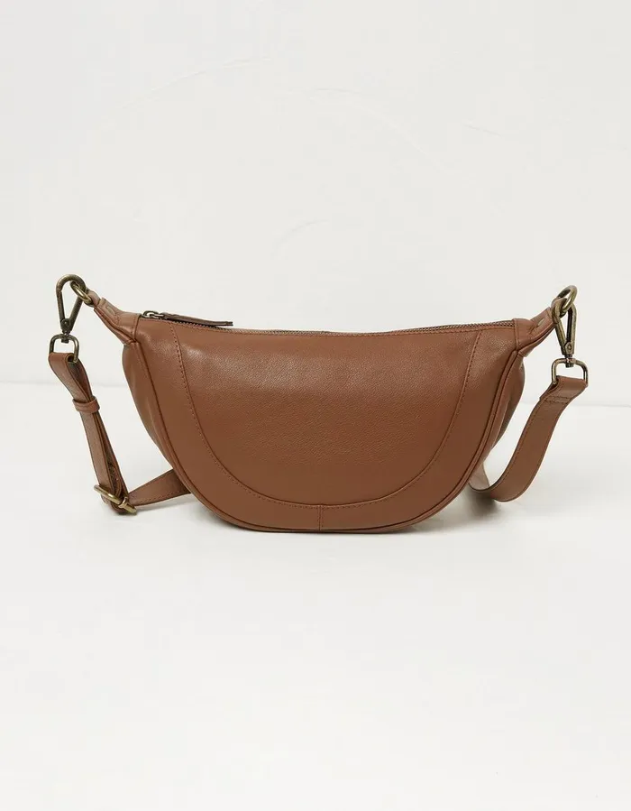 Jovie Half Moon Sling Bag Tan Women FatFace Bags and Purses