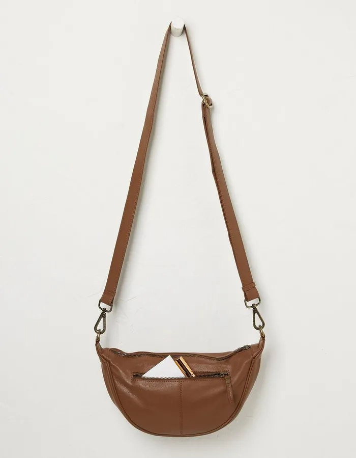 Jovie Half Moon Sling Bag Tan Women FatFace Bags and Purses