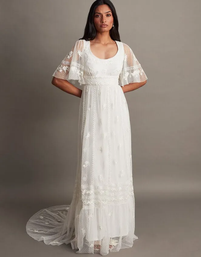 Julita Embroidered Lace Bridal Dress Ivory Women Monsoon Dresses
