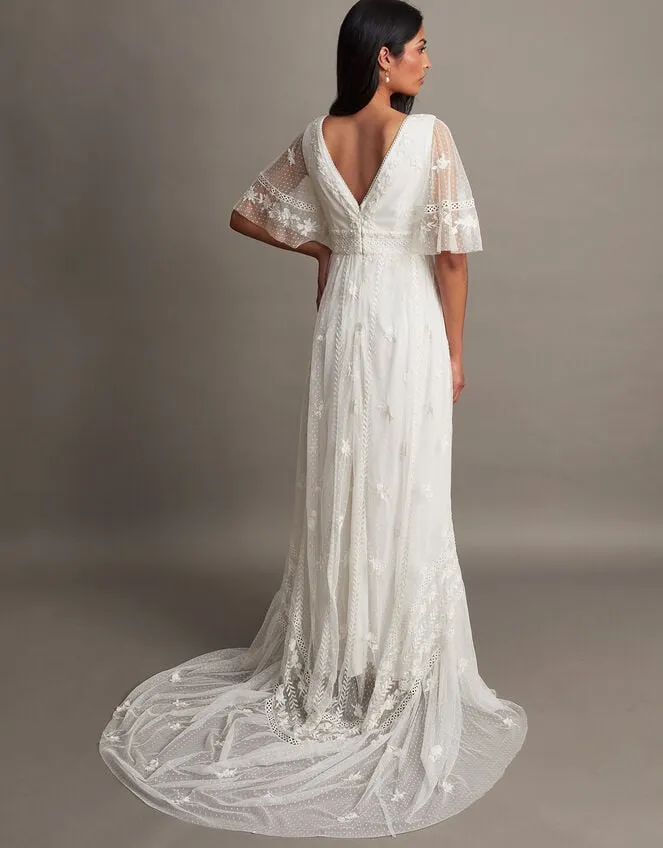 Julita Embroidered Lace Bridal Dress Ivory Women Monsoon Dresses