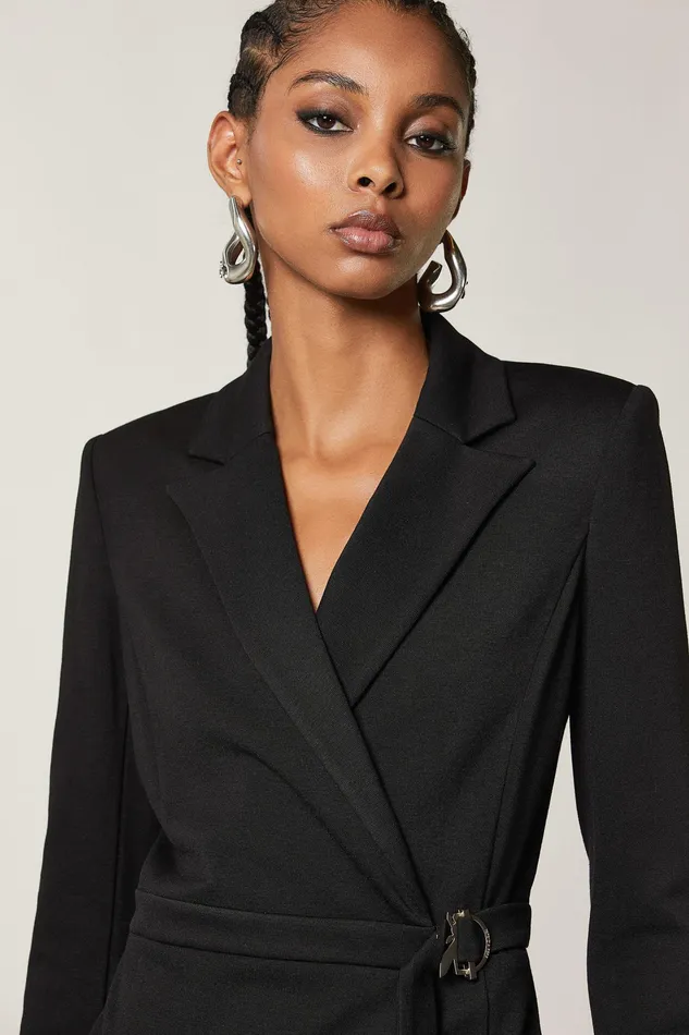 Jumpsuits Women Patrizia Pepe Essential Asymmetrical Short Jumpsuit Nero