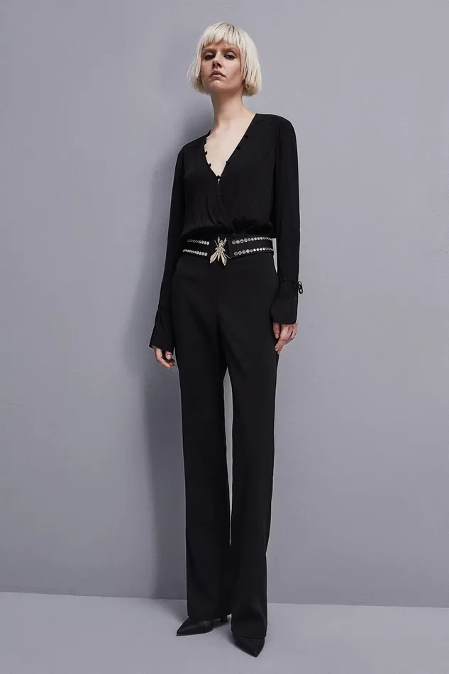 Jumpsuits Women Patrizia Pepe Essential Crepe Jumpsuit Nero