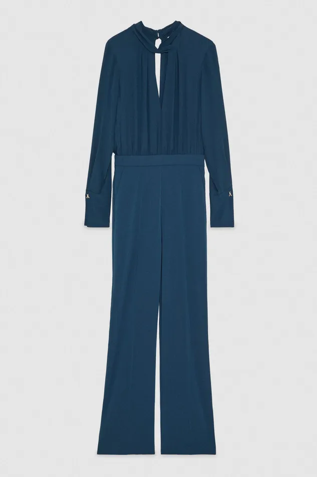 Jumpsuits Women Patrizia Pepe Essential Crepe Jumpsuit Petrol Blue