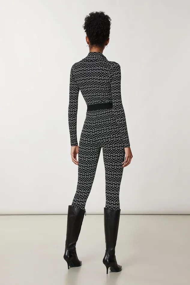 Jumpsuits Women Patrizia Pepe Monogram Slim Fit Jumpsuit Black Monogram