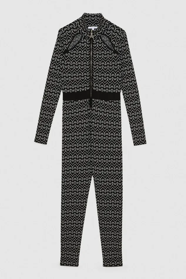 Jumpsuits Women Patrizia Pepe Monogram Slim Fit Jumpsuit Black Monogram
