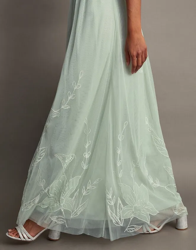 Kacia Embroidered Maxi Dress Green Women Monsoon Occasionwear