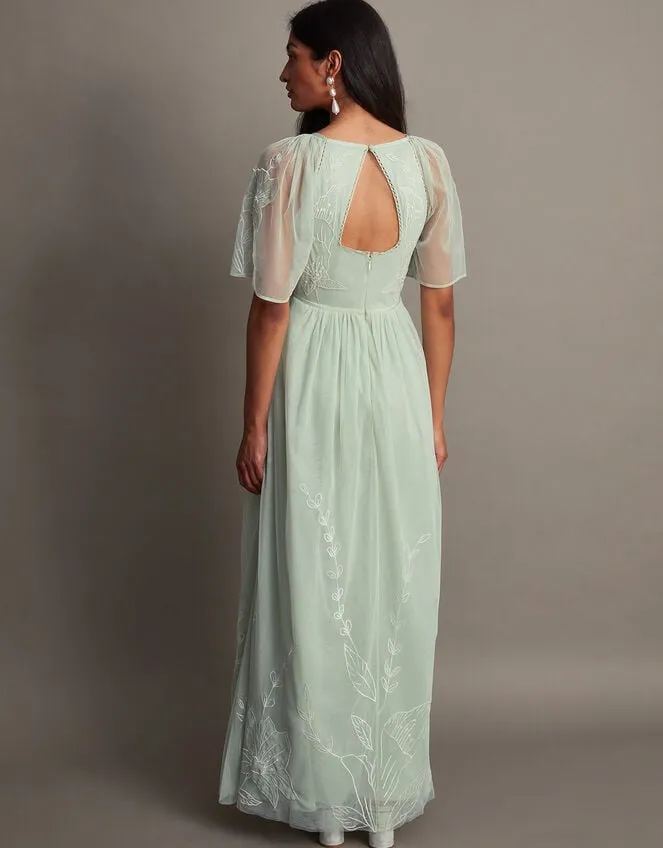 Kacia Embroidered Maxi Dress Green Women Monsoon Occasionwear