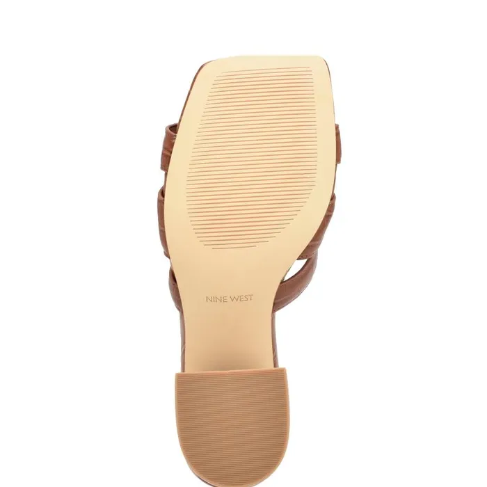 Kaelyn Slide Sandals Brown Croco Women Nine West Heels