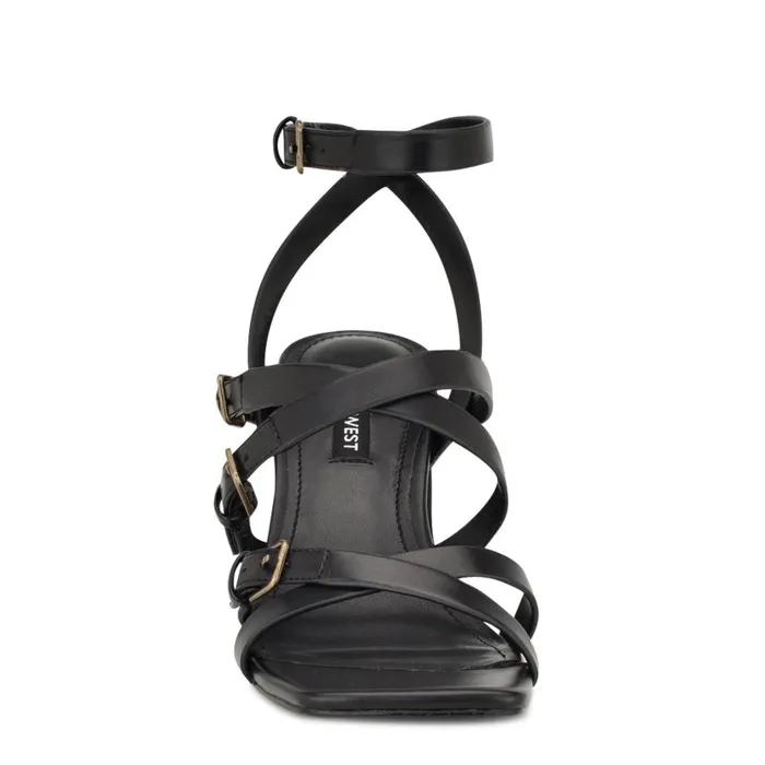 Karrly Ankle Strap Heeled Sandals Black Women Nine West Sandals