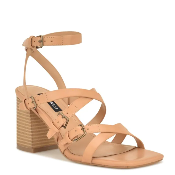 Karrly Ankle Strap Heeled Sandals Light Natural Women Nine West Heels