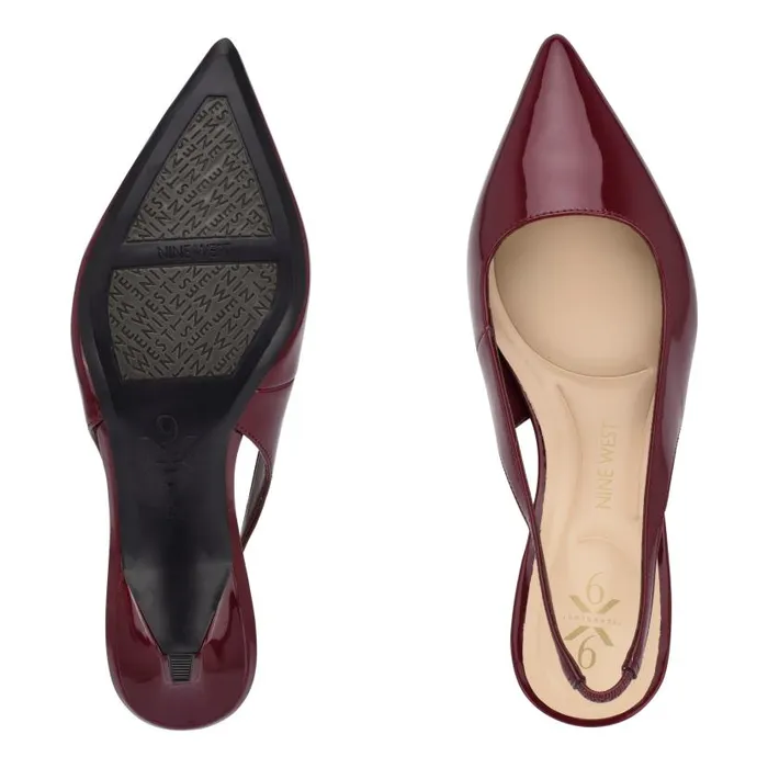 Kately 92159 Slingback Pumps Plum Patent Women Nine West Heels