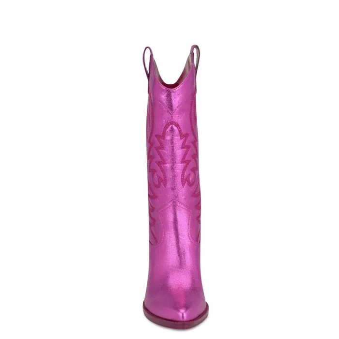 Keeks Western Boot Metallic Pink Women Nine West Boots and Booties