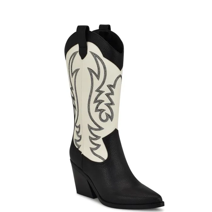 Keeks Western Boot Whiteblack Women Nine West Boots and Booties