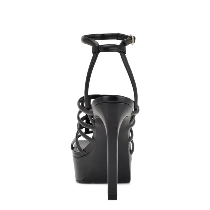 Kelinda Ankle Strap Platform Sandals Black Women Nine West Sandals