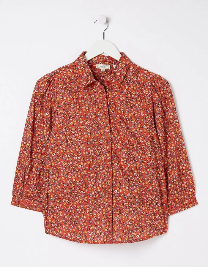 Kerry Gradient Floral Shirt Vintage Red Women FatFace Shirts and Blouses