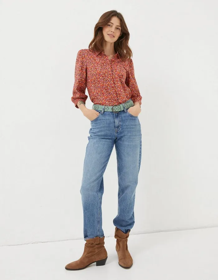 Kerry Gradient Floral Shirt Vintage Red Women FatFace Shirts and Blouses