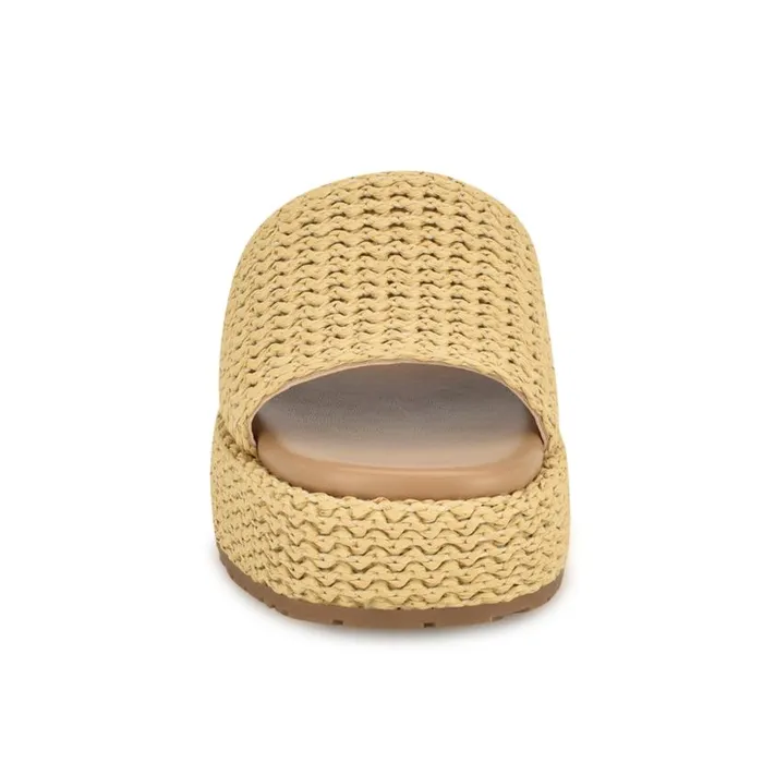 Keziah Flatform Slide Sandals Light Natural Women Nine West Sandals