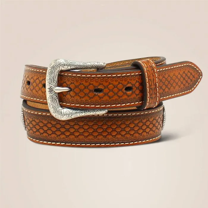 Kids Belts Ariat Beaded Tooled Belt Brown