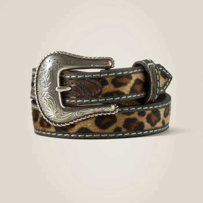 Kids Belts Ariat Narrow Leopard Belt Brown
