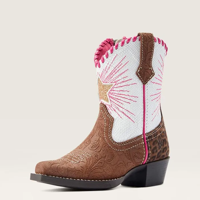 Kids Big Kids039 Footwear Ariat Heritage Star Easy Fit Western Boot Brown Floral Emboss