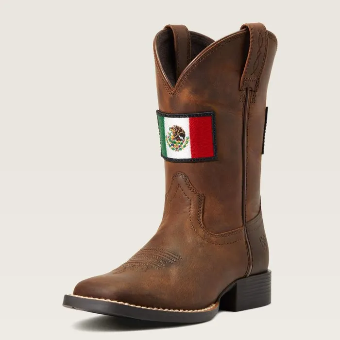Kids Big Kids039 Footwear Ariat Orgullo Mexicano II Western Boot Distressed Brown