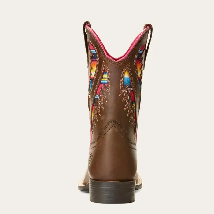 Kids Big Kids039 Footwear Ariat Quickdraw VentTEK Western Boot Distressed Brown