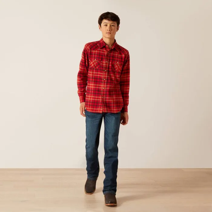Kids Button Down Shirts Ariat Heber Retro Fit Shirt Cranberry Crimson Kids Button Down Shirts Ariat Heber Retro Fit Shirt Cranberry Crimson