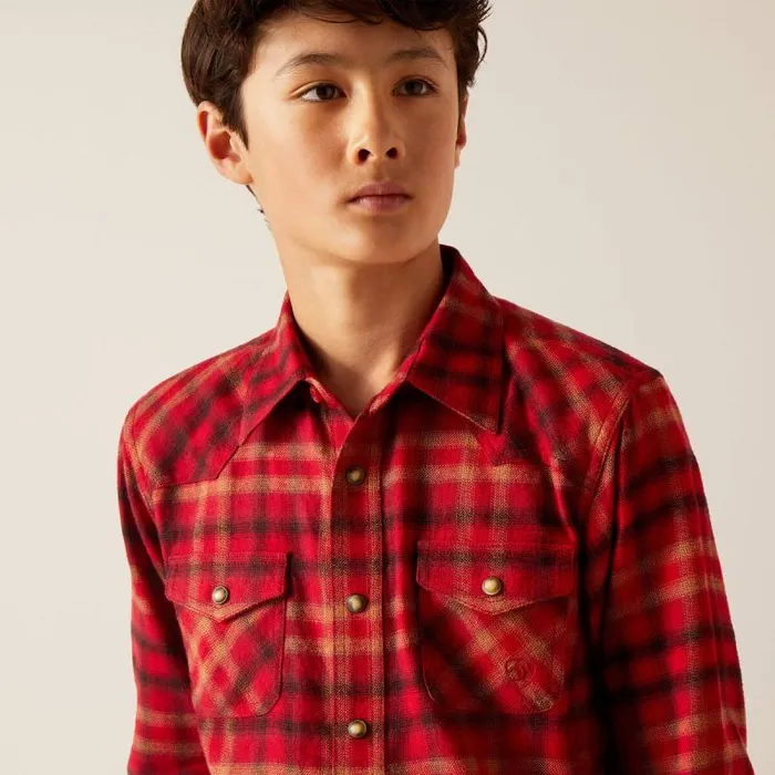 Kids Button Down Shirts Ariat Heber Retro Fit Shirt Cranberry Crimson Kids Button Down Shirts Ariat Heber Retro Fit Shirt Cranberry Crimson