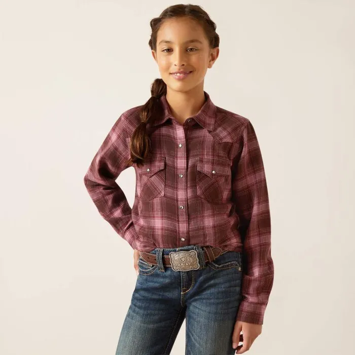 Kids Button Down Shirts Ariat Lucky Shirt Clove Brown