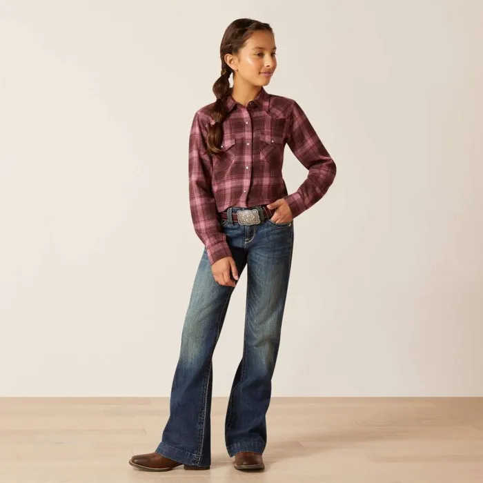 Kids Button Down Shirts Ariat Lucky Shirt Clove Brown